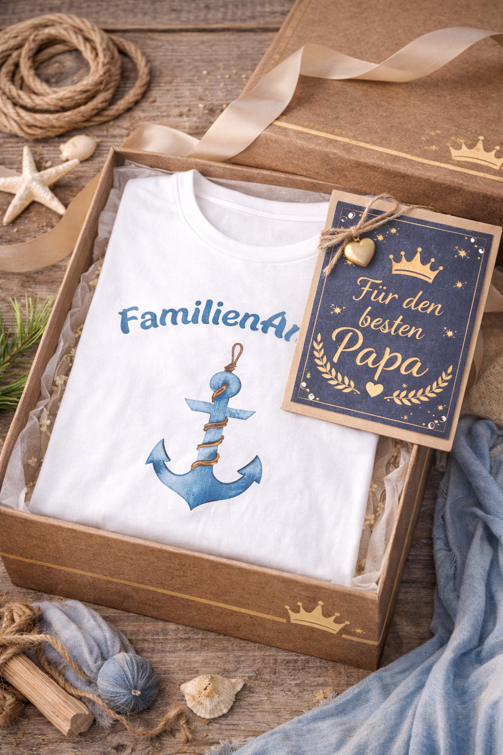 T-Shirt FamilienAnker für Papa – Geschenk für Vater – maritimes Shirt Männer – Vatertag Geschenk Papa – Familienmotiv