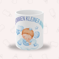 Baby Tasse Junge – Willkommen kleiner Mann | Geschenk zur Geburt | Babyparty Tasse 330 ml